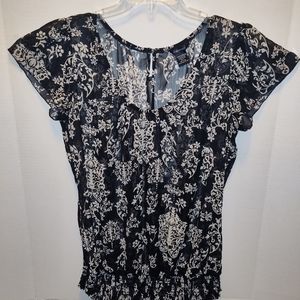 Maurices Black Floral Top - Size XL